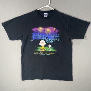 Vintage Cedar Point Peanuts Snoopy Charlie Brown Rollercoaster T Shirt Large
